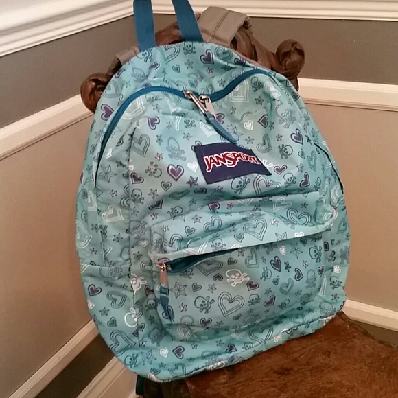 Handbags - Like new Jansport skulls & hearts backpack